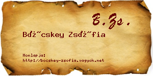 Böcskey Zsófia névjegykártya