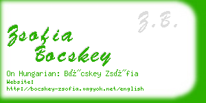 zsofia bocskey business card