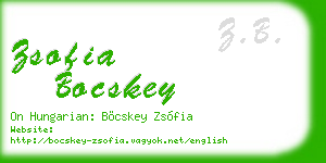 zsofia bocskey business card